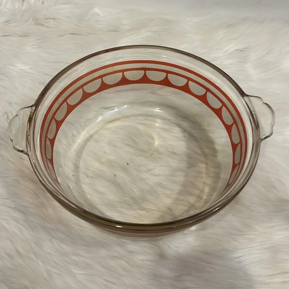 Vintage 1930? Etched Pyrex Casserole Dish Walter Darwin Teague Glass C23 -523